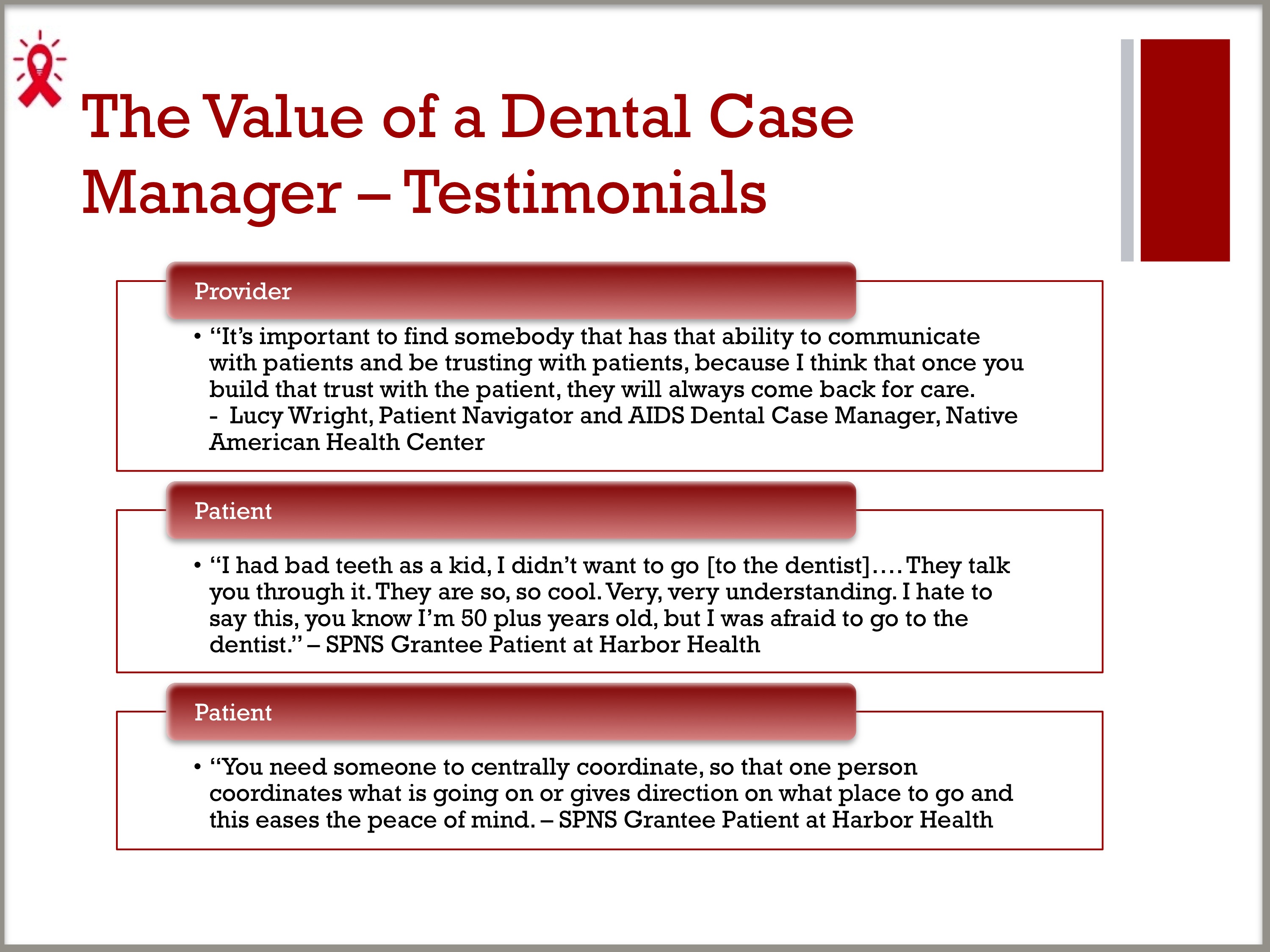Case Management Community Health and Dental Care