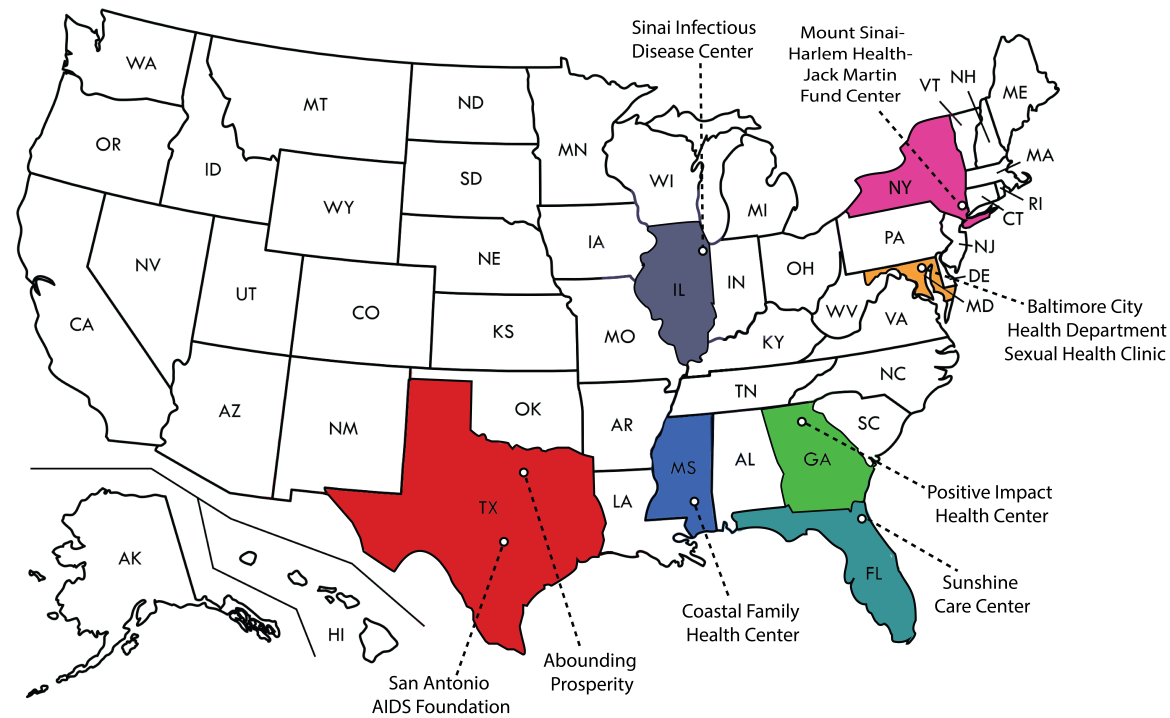 ALAI UP Map of participating sites